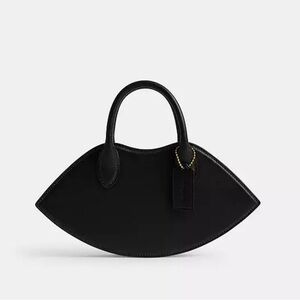 NWT Coach Lip Crossbody Bag Top Handle Glovetanned Leather Brass / Black CU856